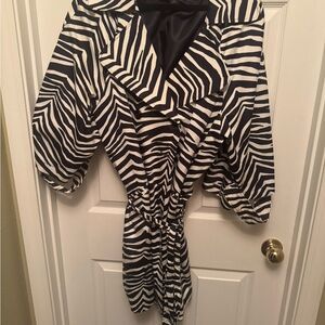 Lane Bryant Black and White Patterned Coat